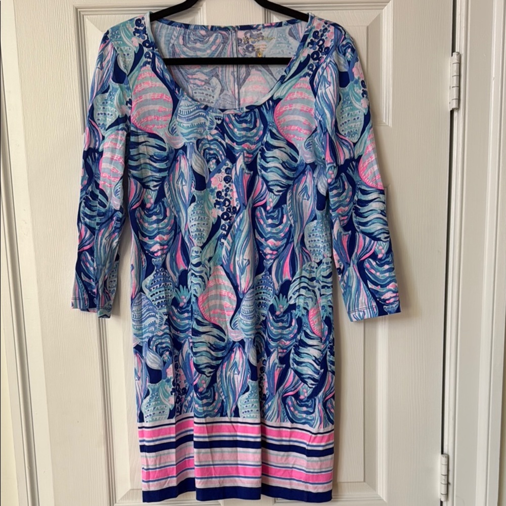 Lilly Pulitzer Blue and Pink Patterned Dress